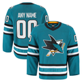 Jdoa Custom S.Jose Sharks Teal Home Authentic Pro Jerseys