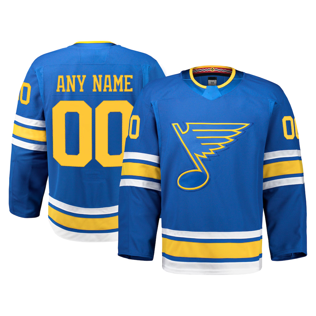 Jdoa Custom St.L.Blues Blue Home Authentic Pro Jerseys