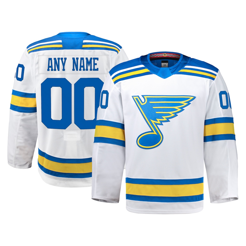 Jdoa Custom St.L.Blues White Away Authentic Pro Jerseys
