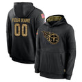 Jdoa Custom T.Titans Black Salute to Service Sideline Performance Pullover Hoodies Home Game Any Name & Numbers Stitched Jerseys