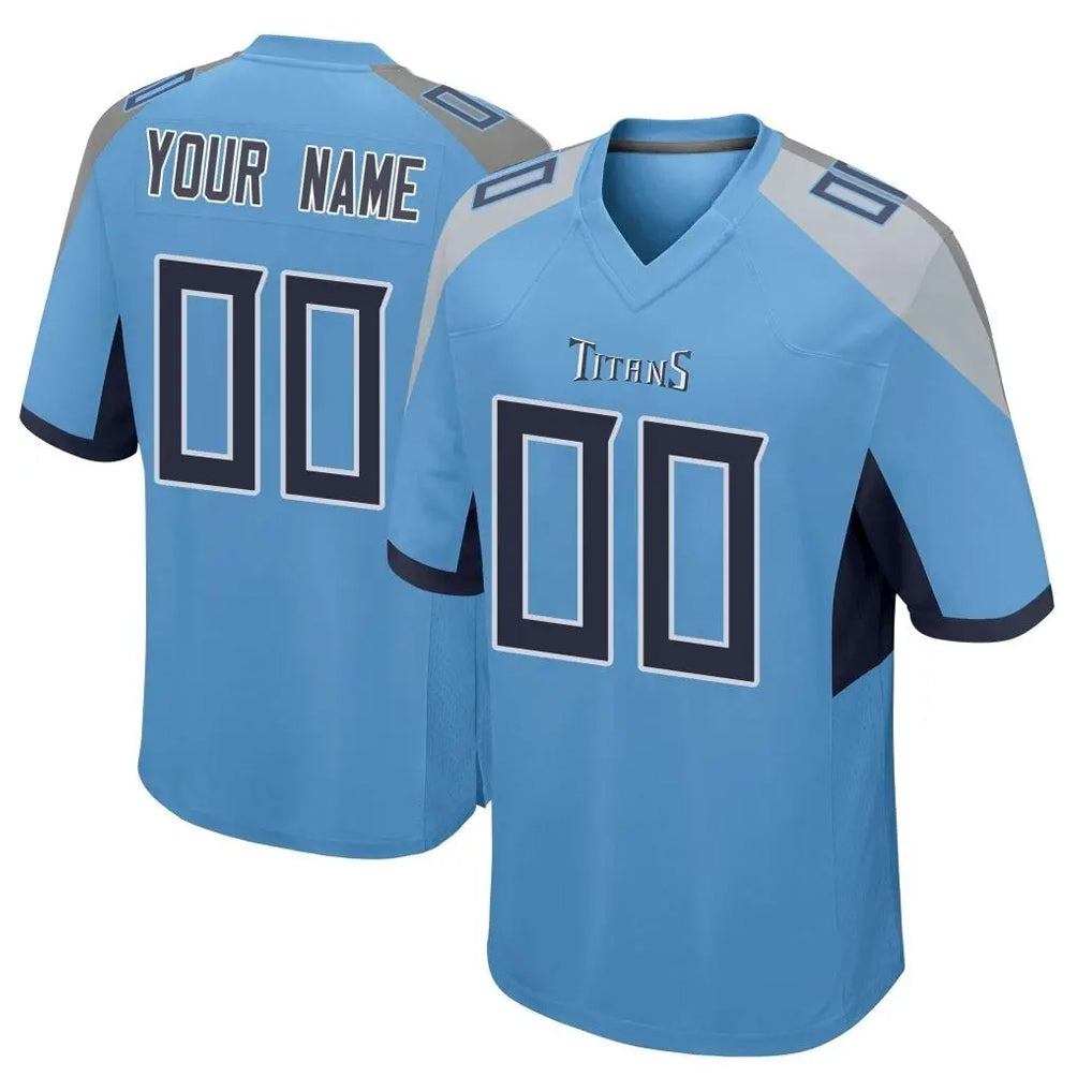 Jdoa Custom T.Titans Light Blue Home Game Any Name & Numbers Stitched Jerseys