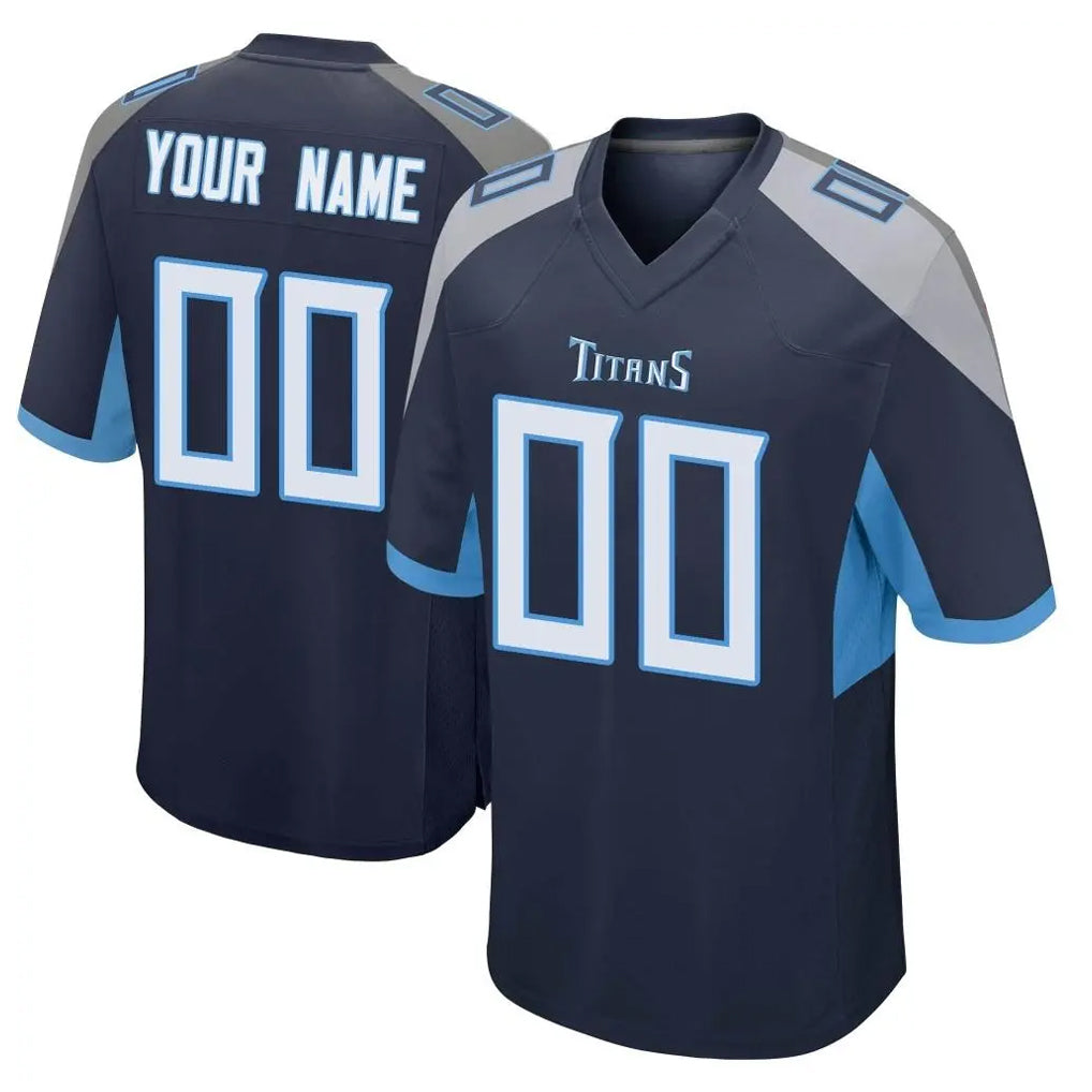 Jdoa Custom T.Titans Navy Home Game Any Name & Numbers Stitched Jerseys