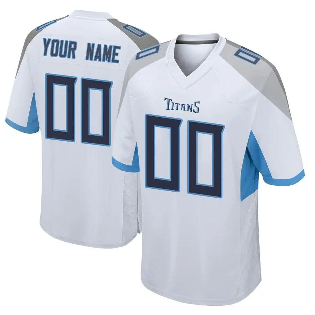 Jdoa Custom T.Titans White Home Game Any Name & Numbers Stitched Jerseys