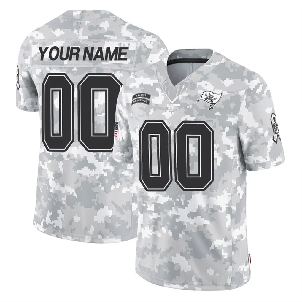 Jdoa Custom TB.Buccaneers Arctic Camo Limited Salute To Service Home Game Any Name & Numbers Stitched Jerseys