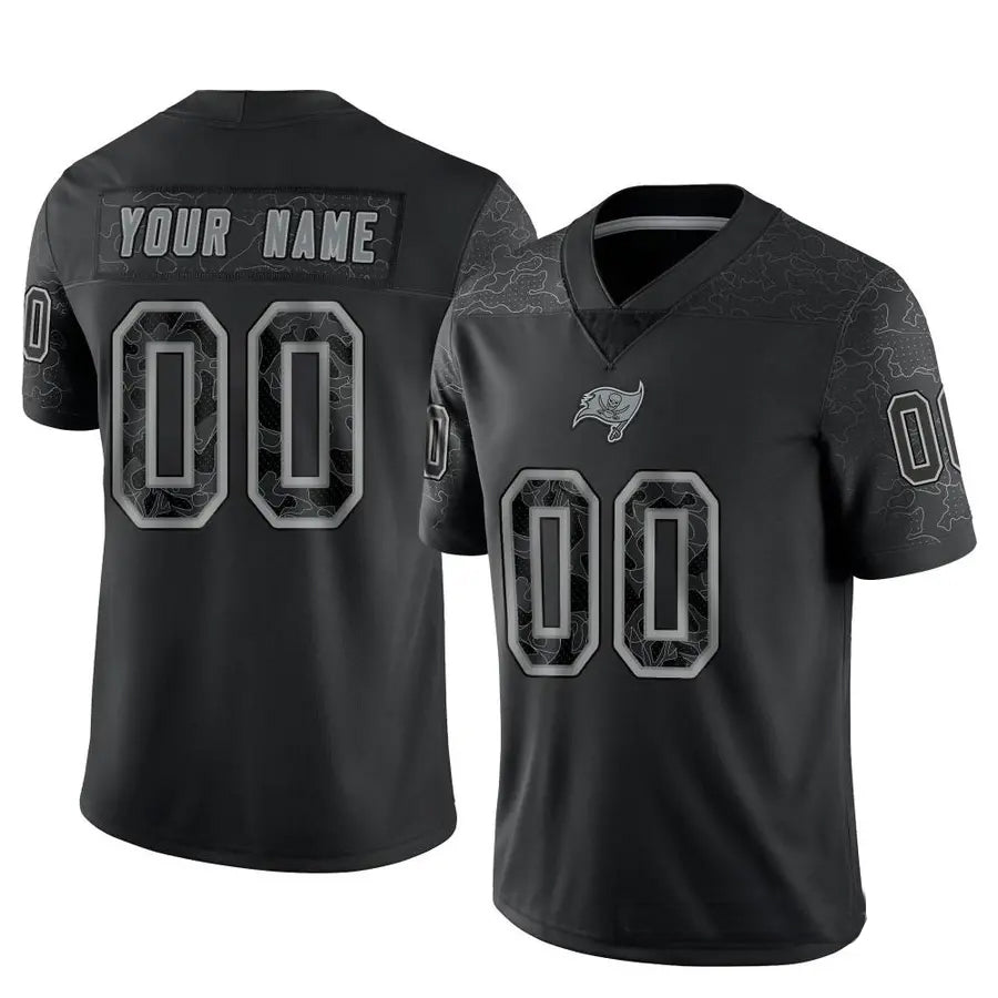 Jdoa Custom TB.Buccaneers Black RFLCTV Limited Stitched Jerseys