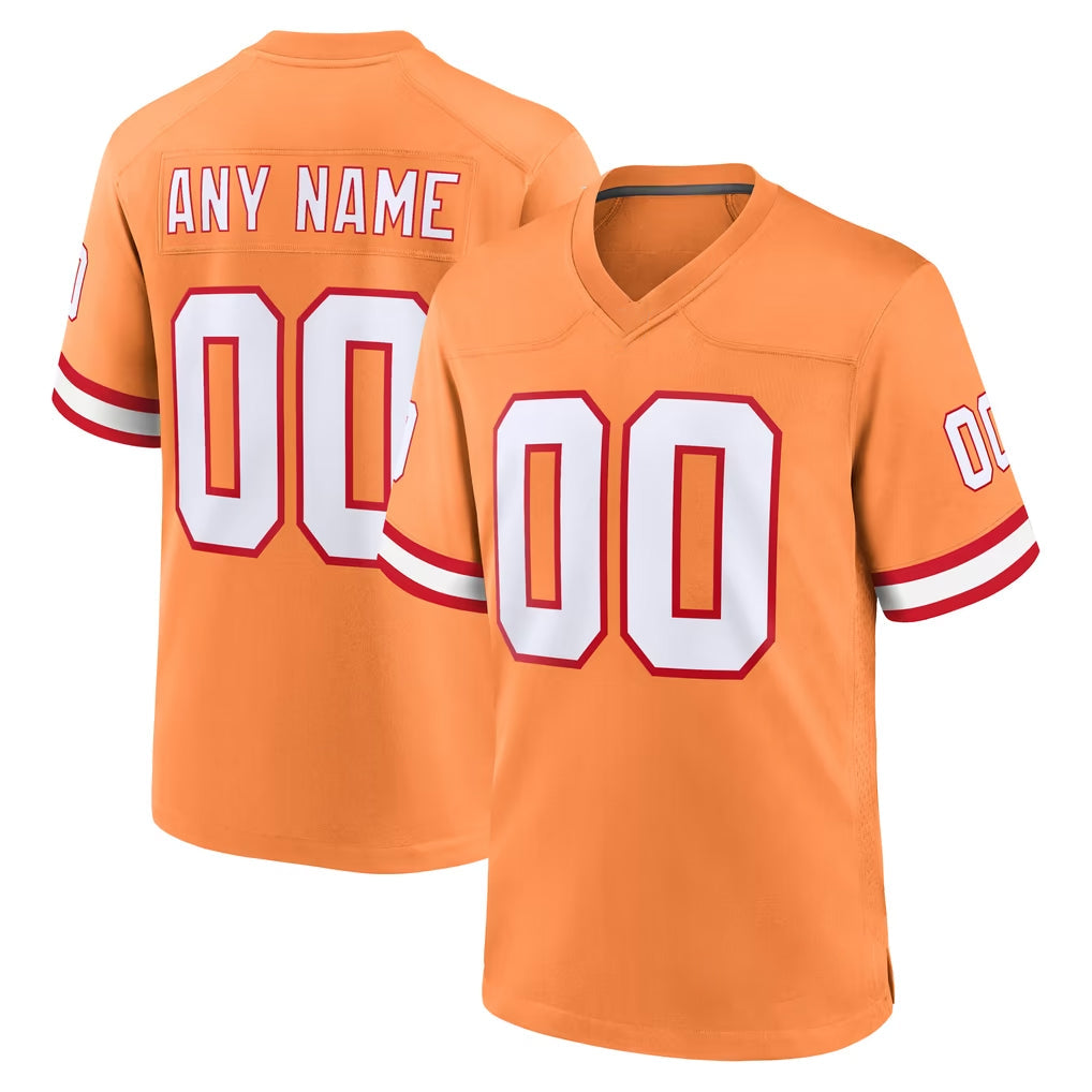 Jdoa Custom TB.Buccaneers Orange Throwback Home Game Any Name & Numbers Stitched Jerseys
