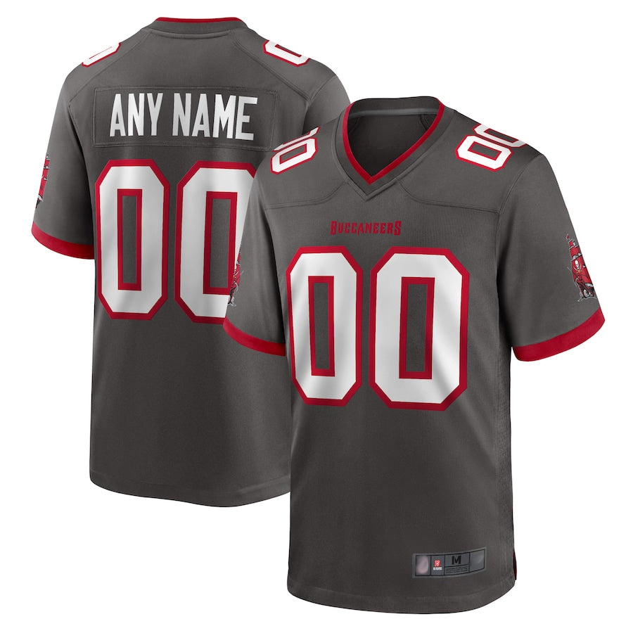 Jdoa Custom TB.Buccaneers Pewter Home Game Stitched Jerseys