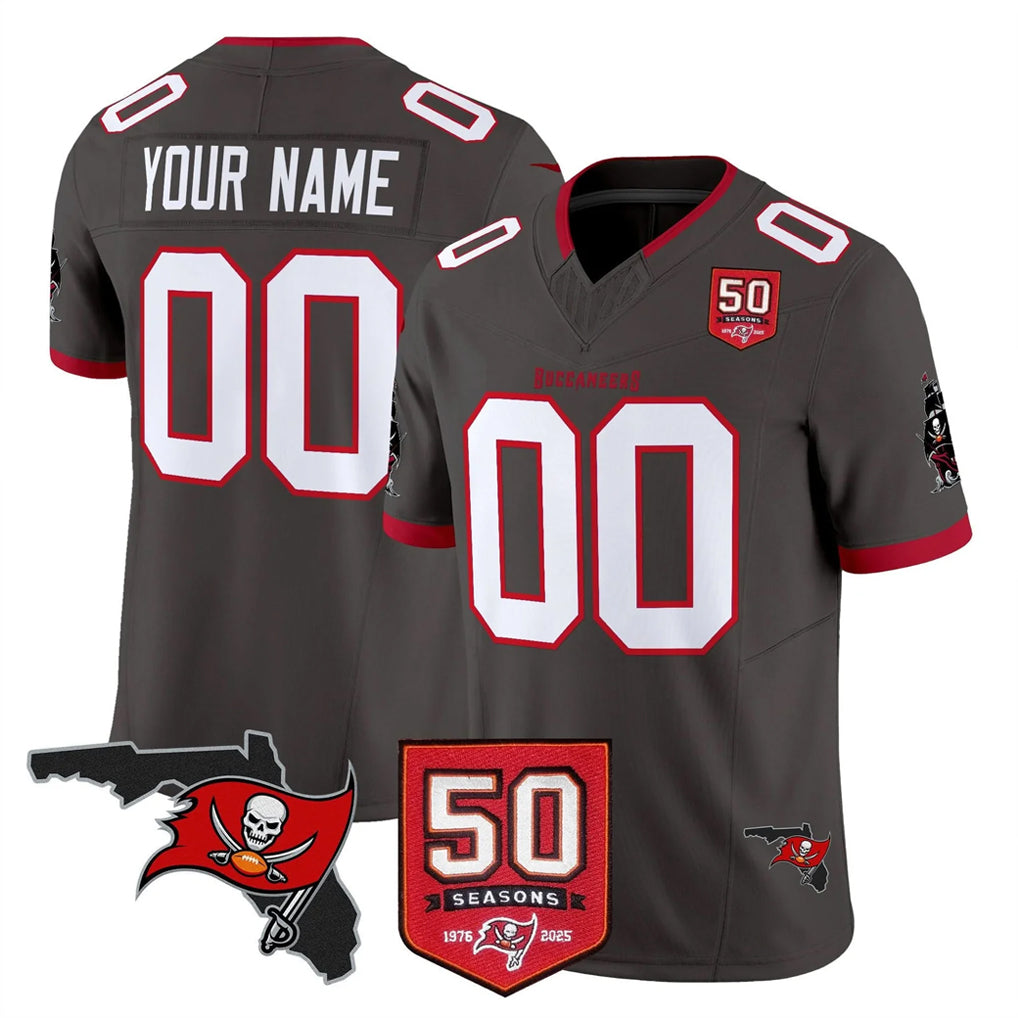 Jdoa Custom TB.Buccaneers Pewter Limited 2026 Season Vapor F.U.S.E. Home Game Any Name & Numbers Stitched Jerseys