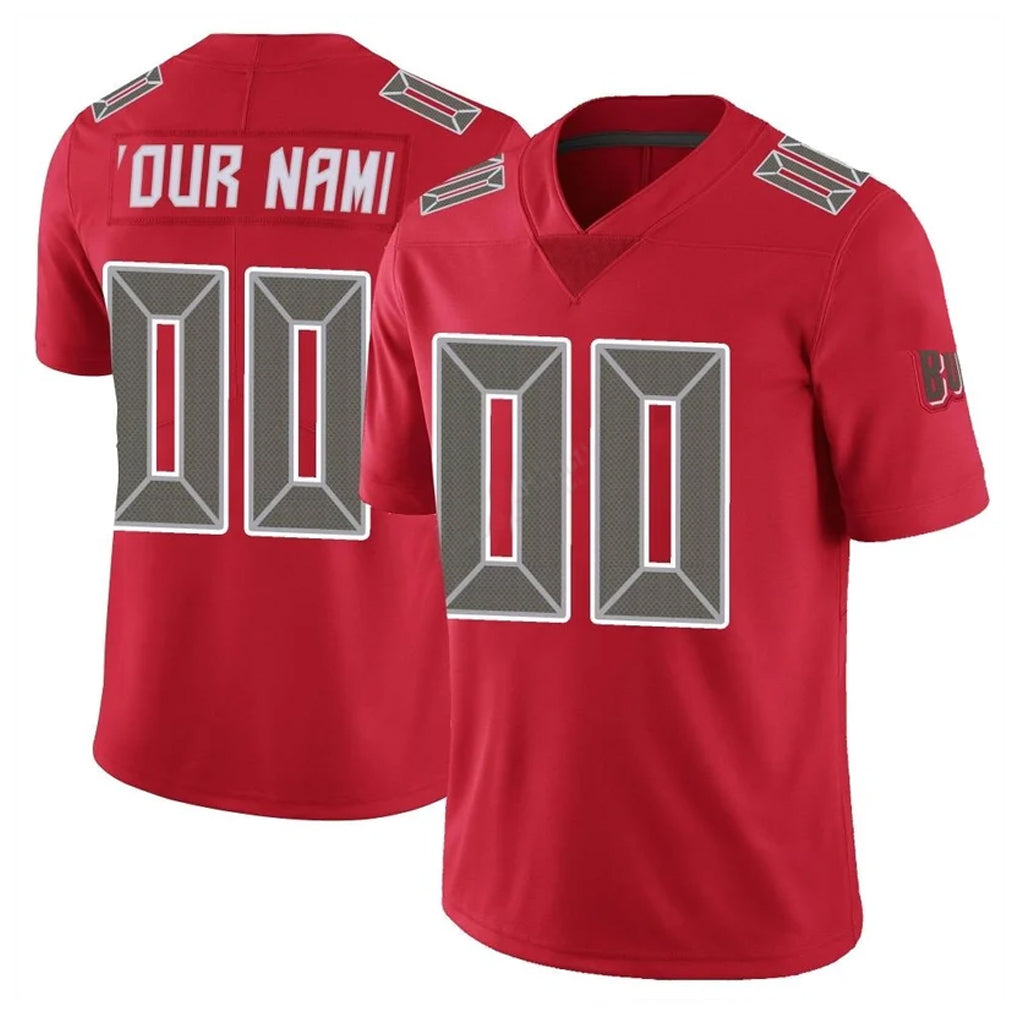 Jdoa Custom TB.Buccaneers Red Limited Color Rush Home Game Any Name & Numbers Stitched Jerseys