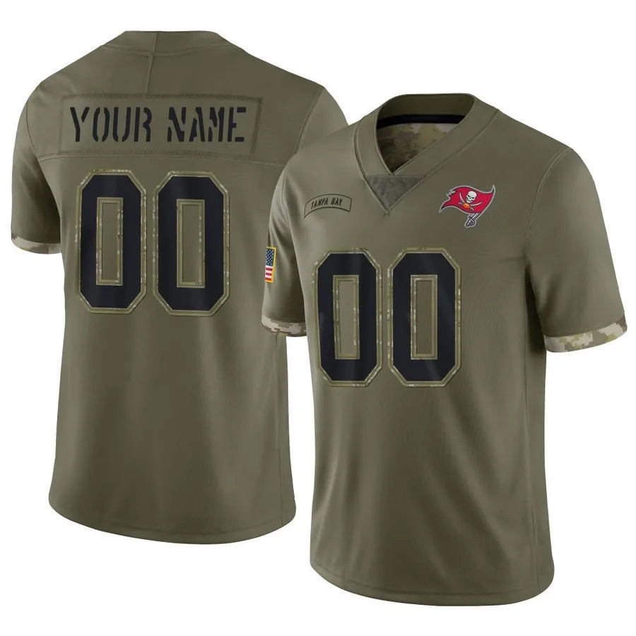 Jdoa Custom TB.Buccaneers Salute To Service Olive Stitched Jerseys