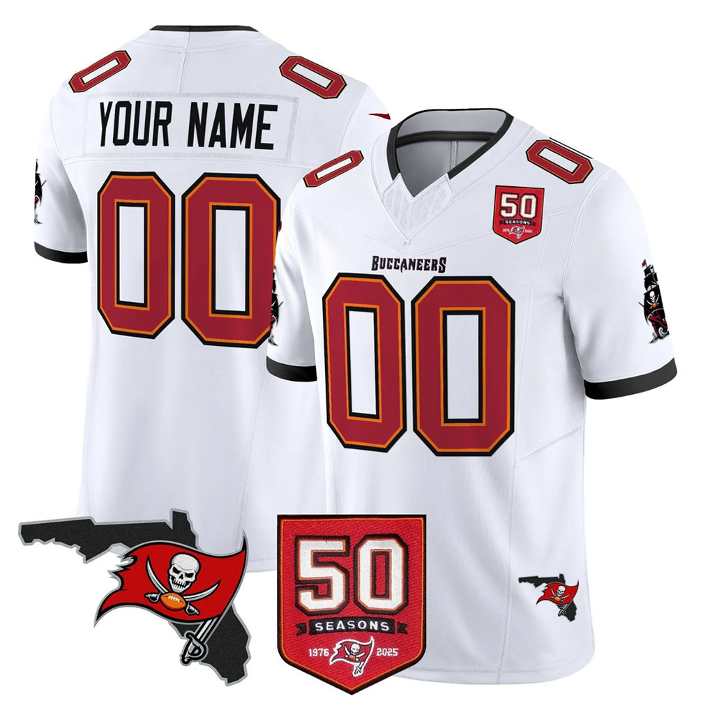 Jdoa Custom TB.Buccaneers White Limited 2026 Season Vapor F.U.S.E. Home Game Any Name & Numbers Stitched Jerseys