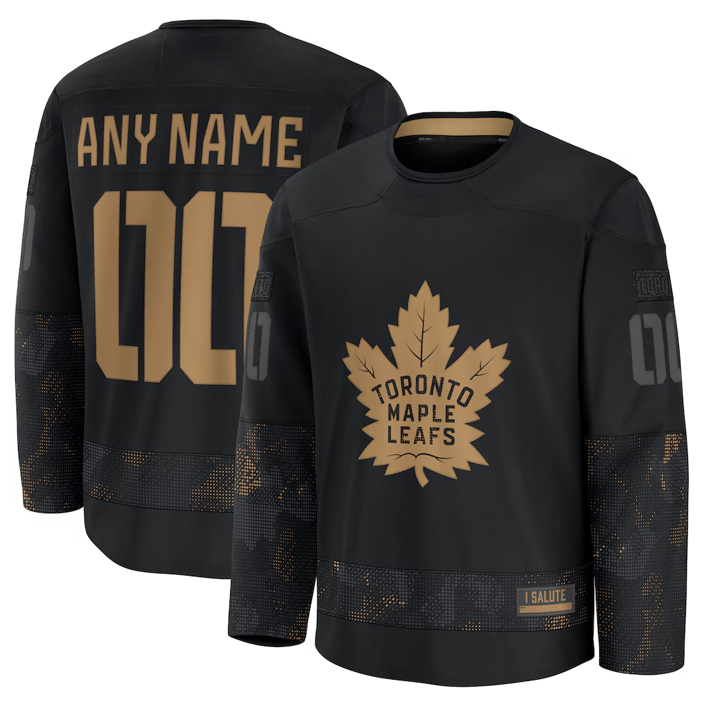 Jdoa Custom T.Maple Leafs Black 2024 Military Appreciation Practice Jerseys