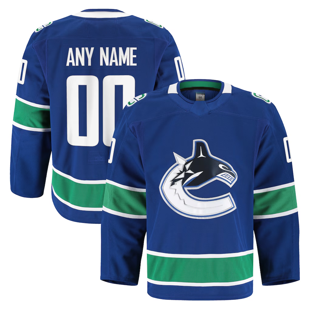 Jdoa Custom V.Canucks Blue Home Authentic Pro Jerseys