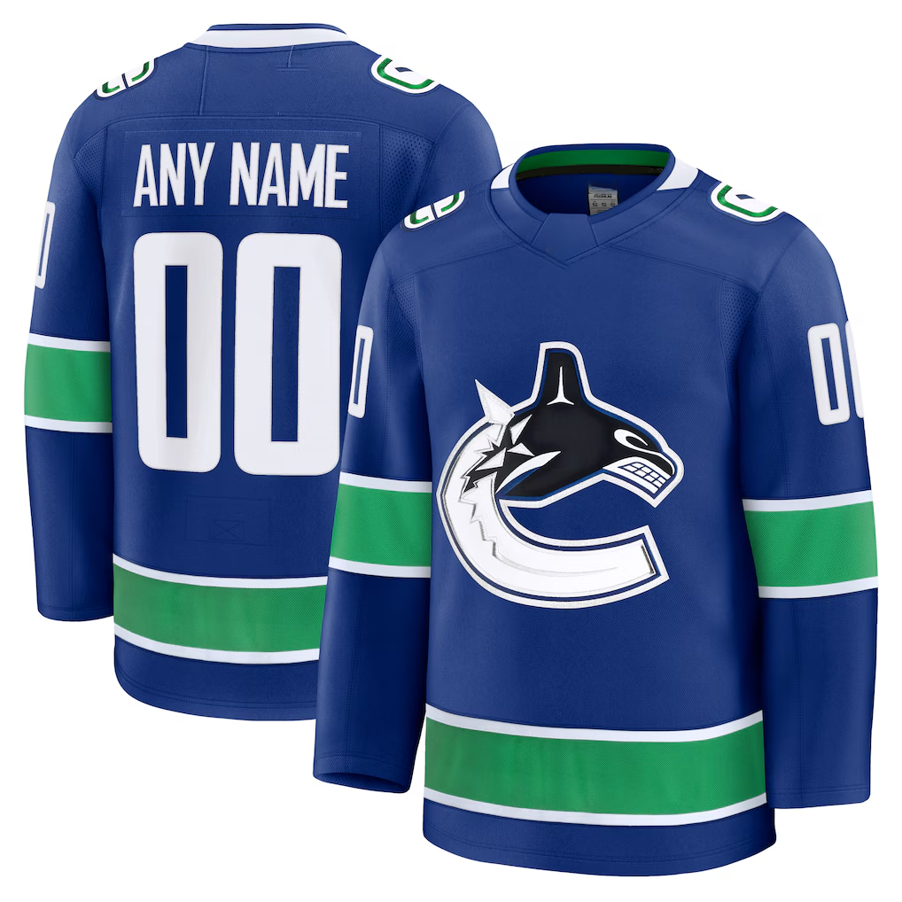 Jdoa Custom V.Canucks Blue Home Premium Jerseys