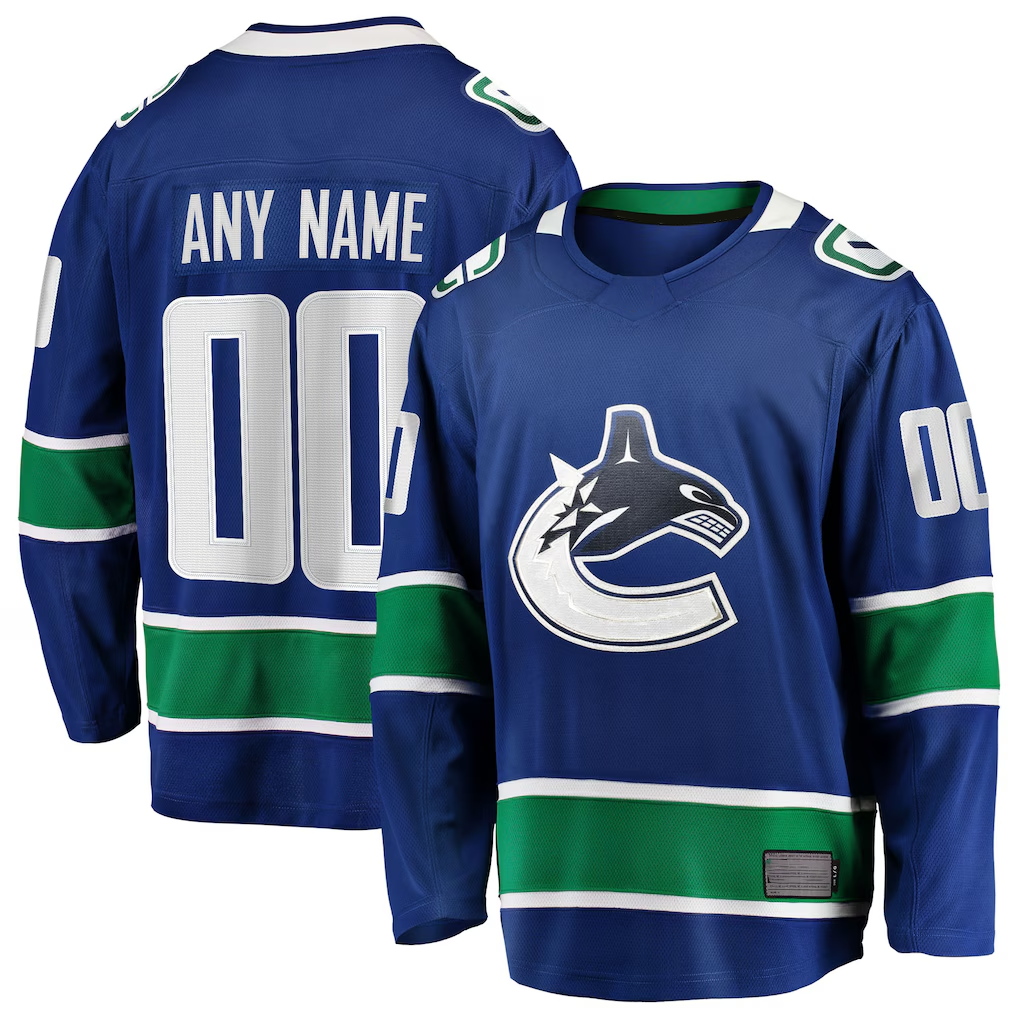 Jdoa Custom V.Canucks Blue Home Team Breakaway Jerseys