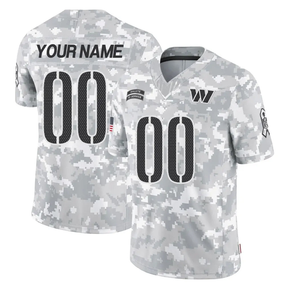 Jdoa Custom W.Commanders Arctic Camo Limited Salute To Service Home Game Any Name & Numbers Stitched Jerseys
