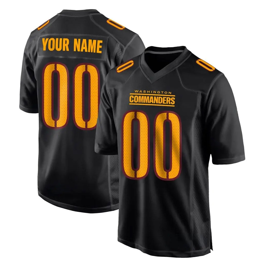 Jdoa Custom W.Commanders Black Carbon Fashion Home Game Any Name & Numbers Stitched Jerseys