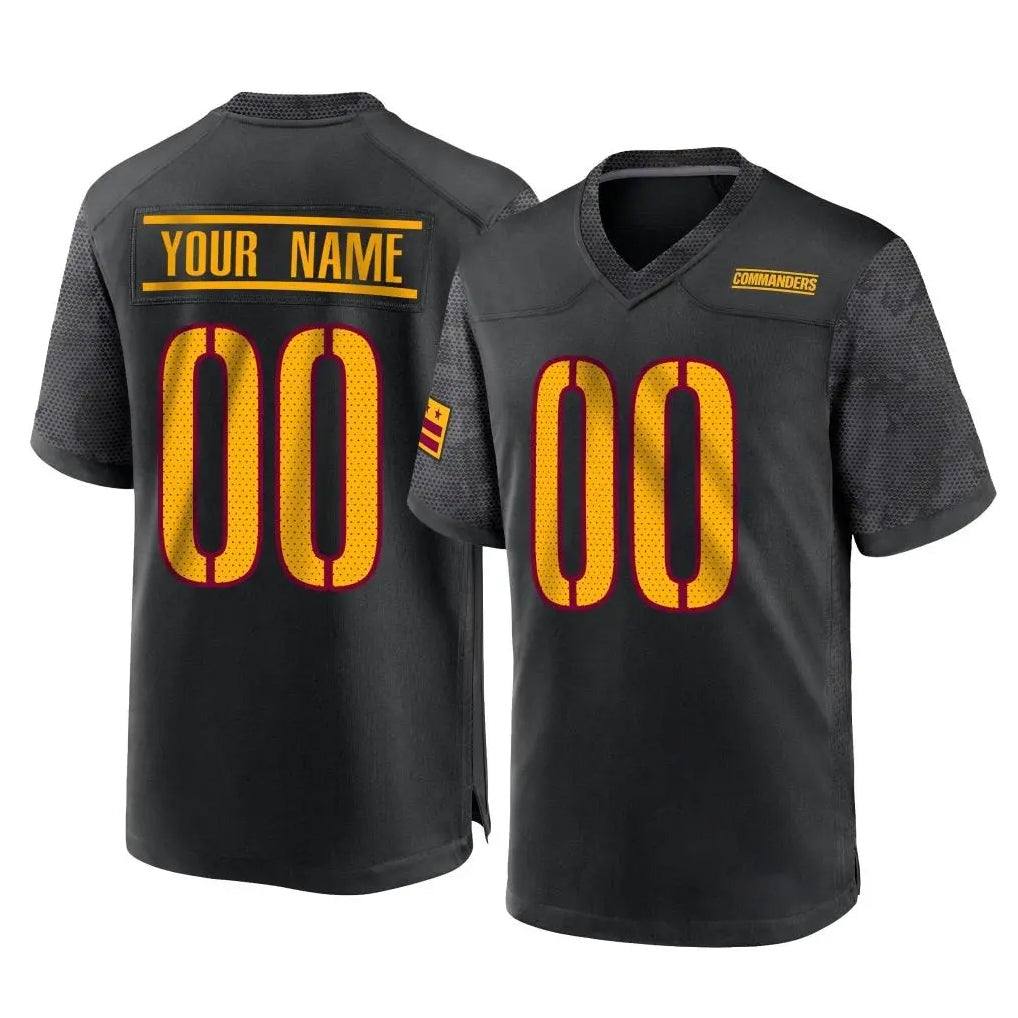 Jdoa Custom W.Commanders Black Home Game Any Name & Numbers Stitched Jerseys
