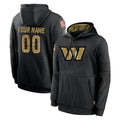 Jdoa Custom W.Commanders Black Salute to Service Performance Pullover Hoodies Home Game Any Name & Numbers Stitched Jerseys