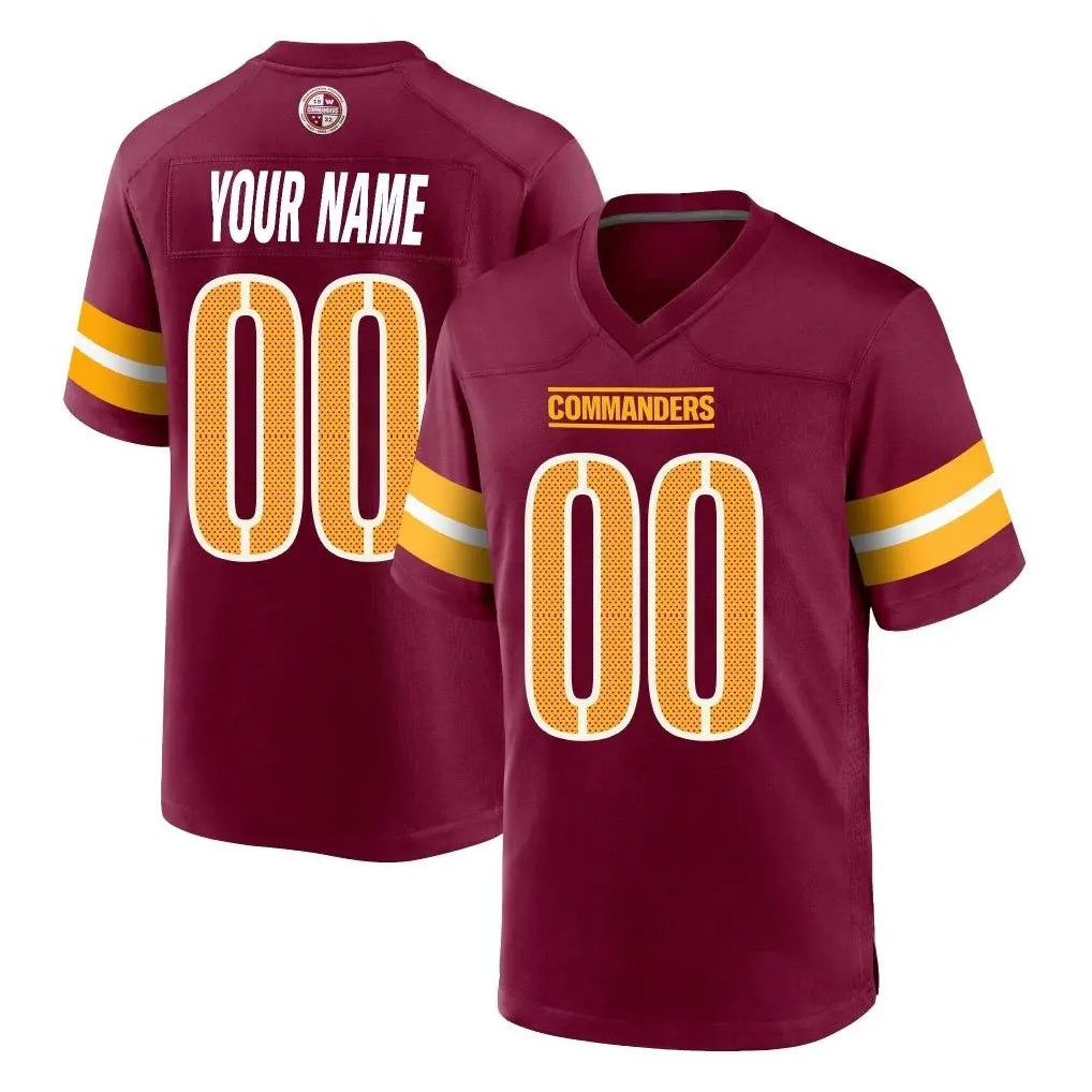 Jdoa Custom W.Commanders Burgundy Home Game Any Name & Numbers Stitched Jerseys