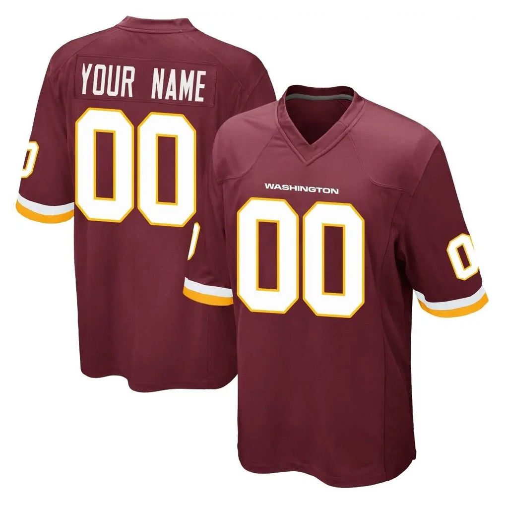 Jdoa Custom W.Commanders Burgundy Team Color Home Game Any Name & Numbers Stitched Jerseys