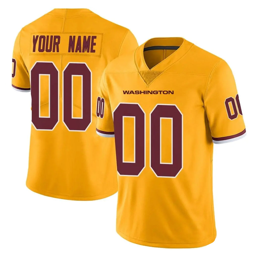Jdoa Custom W.Commanders Gold Limited Color Rush Home Game Any Name & Numbers Stitched Jerseys