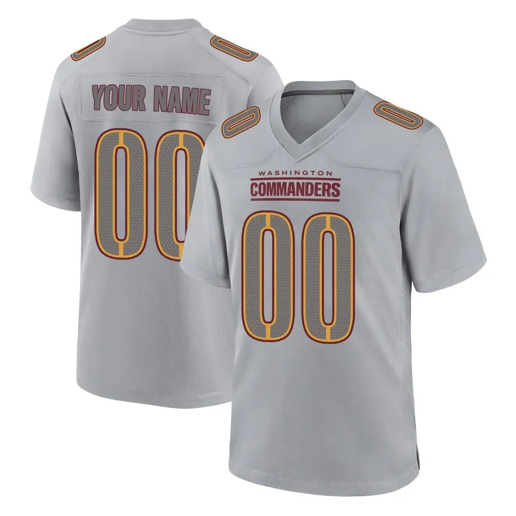Jdoa Custom W.Commanders Gray Atmosphere Fashion Home Game Any Name & Numbers Stitched Jerseys