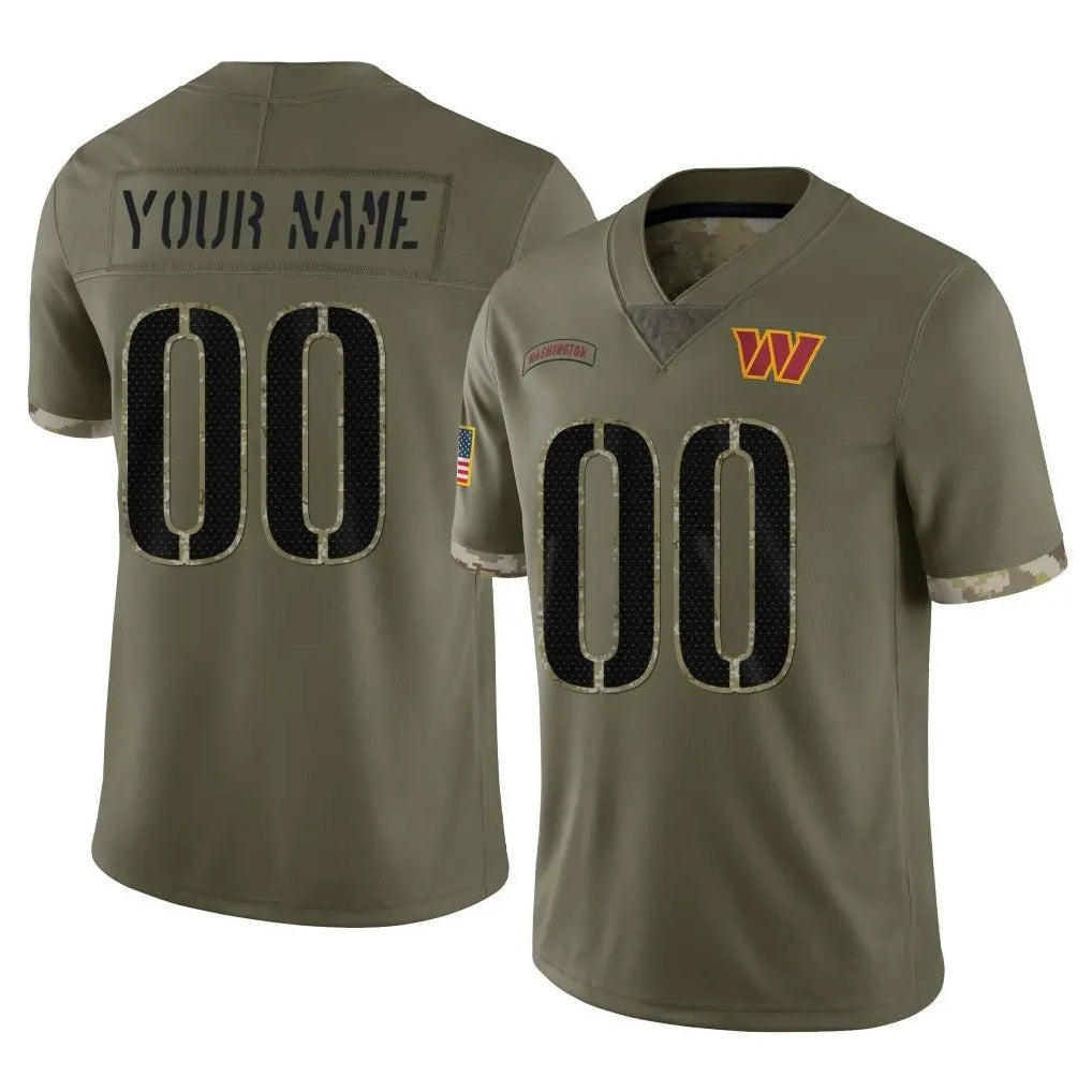 Jdoa Custom W.Commanders Olive Salute To Service Limited Home Game Any Name & Numbers Stitched Jerseys