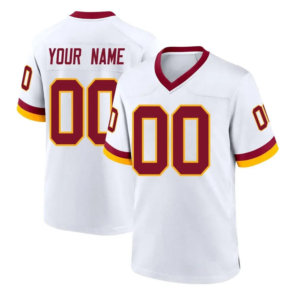 Jdoa Custom W.Commanders White Home Game Any Name & Numbers Stitched Jerseys