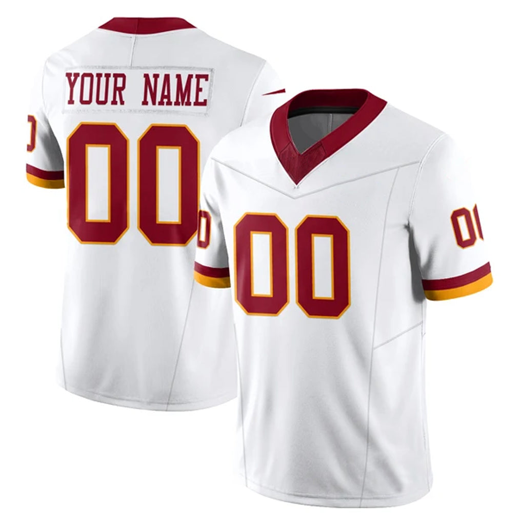 Jdoa Custom W.Commanders White Limited Vapor F.U.S.E. Home Game Any Name & Numbers Stitched Jerseys