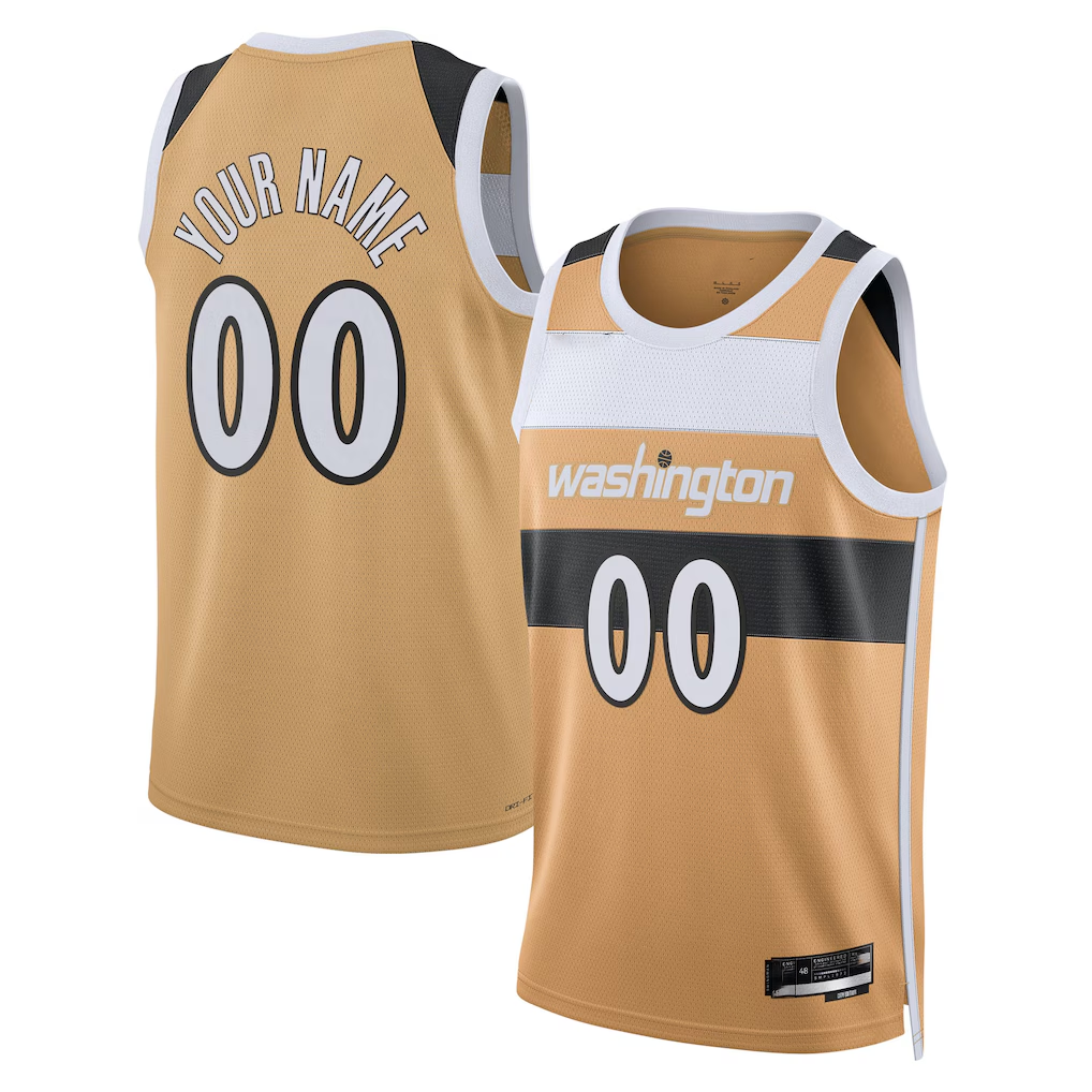 Jdoa Custom W.Wizards Gold 2025-26 City Edition Swingman Jerseys
