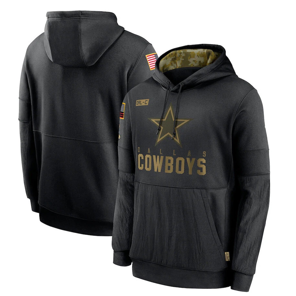 Jdoa D.Cowboys Black Salute to Service Pullover Hoodies Limited Blank Player Stitched Jerseys