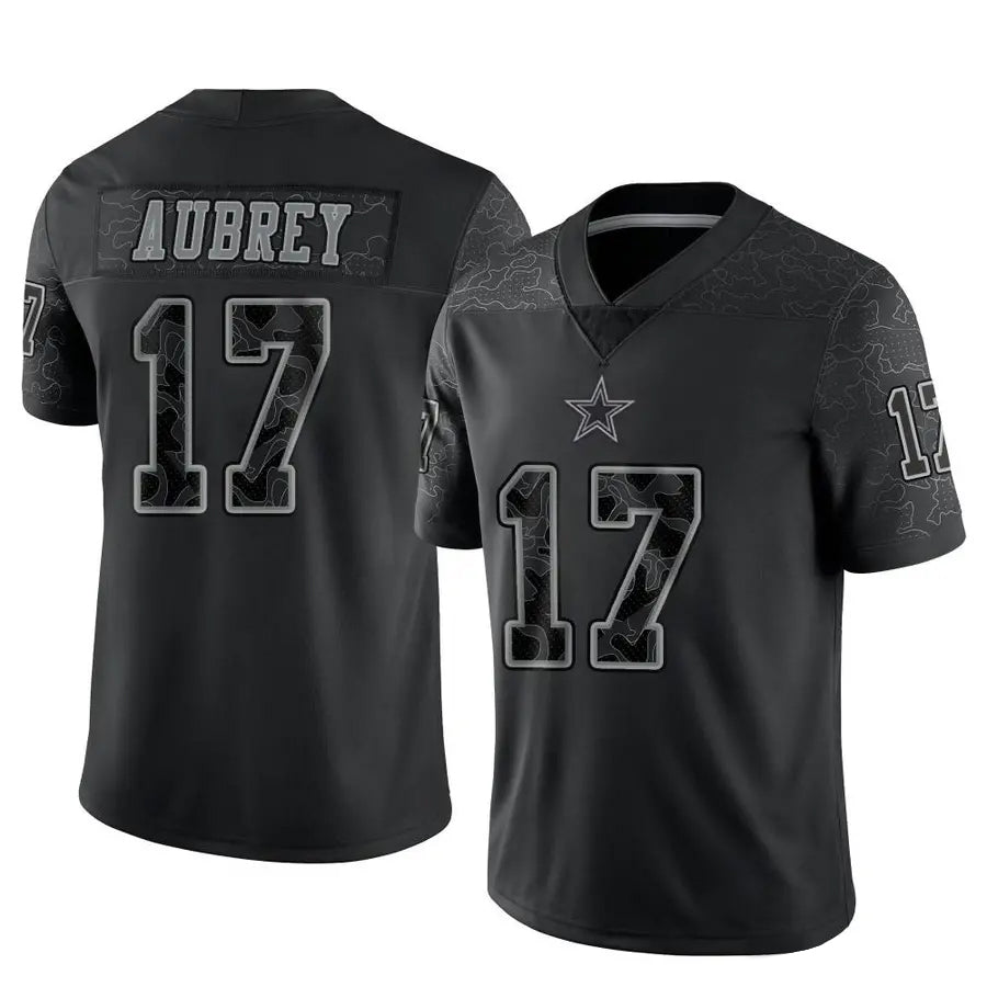 Jdoa D.Cowboys #17 Brandon Aubrey Player Black REFLECTIVE Limited Stitched Jerseys