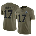 Jdoa D.Cowboys #17 Brandon Aubrey Player Salute To Service Olive Stitched Jerseys
