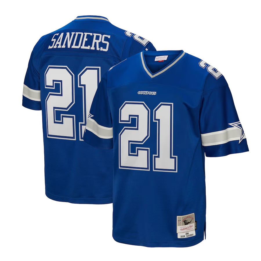 Jdoa D.Cowboys #21 Deion Sanders Mitchell & Ness Navy Big & Tall 1996 Retired Player Legacy Replica Stitched Jerseys