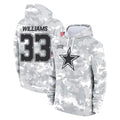 Jdoa D.Cowboys #33 Javonte Williams Player Arctic Camo Salute to Service Hoodies Limited Game Stitched Jerseys