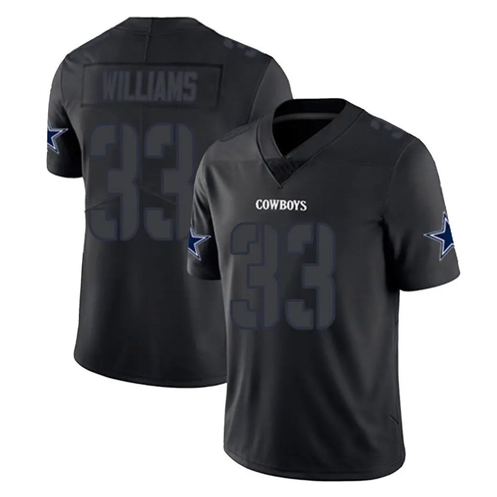 Jdoa D.Cowboys #33 Javonte Williams Player Black Impact Limited Home Game Stitched Jerseys