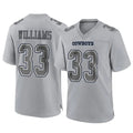 Jdoa D.Cowboys #33 Javonte Williams Player Gray Atmosphere Fashion Home Game Stitched Jerseys