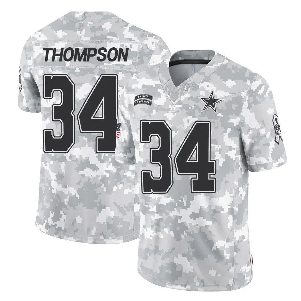Jdoa D.Cowboys #34 Jalen Thompson Player Arctic Camo Salute to Service Limited Home Game Stitched Jerseys