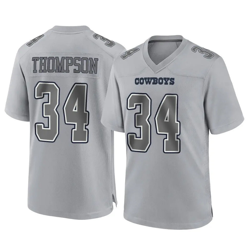 Jdoa D.Cowboys #34 Jalen Thompson Player Gray Atmosphere Fashion Home Game Stitched Jerseys