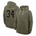 Jdoa D.Cowboys #34 Jalen Thompson Player Olive Salute to Service Pullover Hoodies Limited Stitched Jerseys