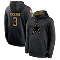 Jdoa D.Cowboys #3 George Pickens Player Black Salute to Service Pullover Hoodies Limited Stitched Jerseys