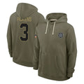 Jdoa D.Cowboys #3 George Pickens Player Olive Salute to Service Pullover Hoodies Limited Stitched Jerseys
