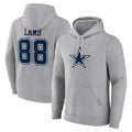 Jdoa D.Cowboys #88 CeeDee Lamb Player Gray Icon Pullover Hoodie Game Stitched Jerseys