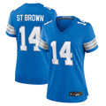 Jdoa D.Lions Home Game Stitched Jerseys - Blue - #14 Amon-Ra St. Brown Player