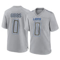 Jdoa D.Lions #0 Jahmyr Gibbs Player Gray Atmosphere Fashion Home Game Stitched Jerseys