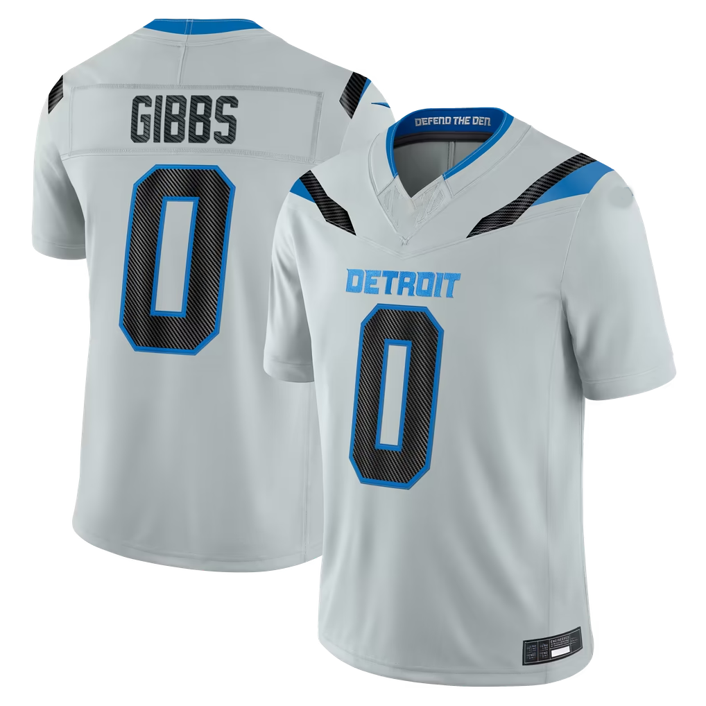 Jdoa D.Lions #0 Jahmyr Gibbs Silver 2026 Rivalries Collection Limited Stitched Jerseys