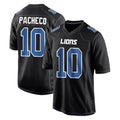 Jdoa D.Lions #10 Isiah Pacheco Player Black Fashion Home Game Stitched Jerseys
