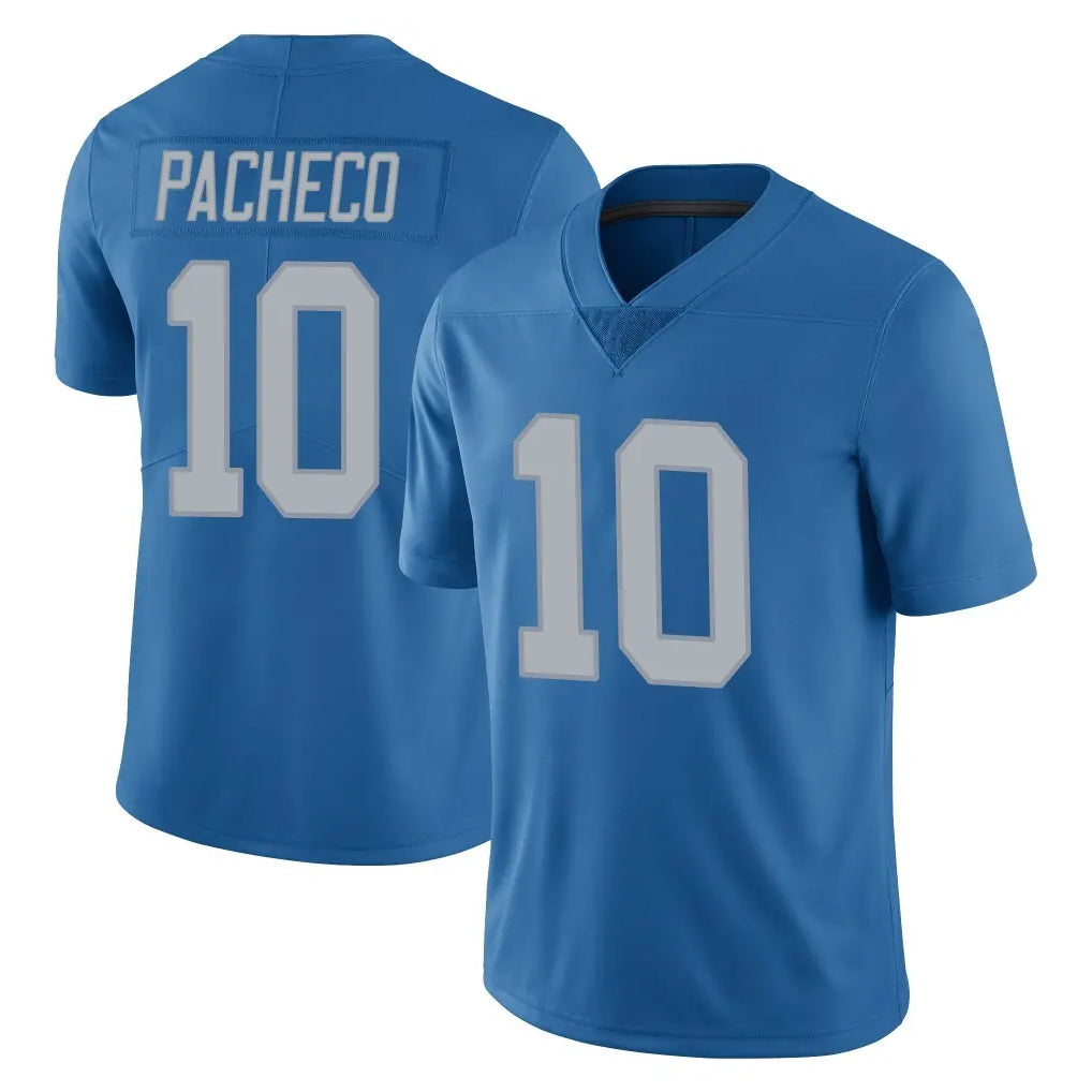 Jdoa D.Lions #10 Isiah Pacheco Player Blue Limited Throwback Vapor Untouchable Stitched Jerseys