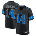 Jdoa D.Lions #14 Amon-Ra St. Brown Player Black 2nd Alternate Game Stitched Jerseys